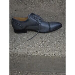 Antonio Cerrelli Mens Gray Ombre Wood Grain Cap Toe Derby Shoes  Size 10.5